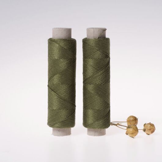 Fine linen thread, 20x3, 100m, army green