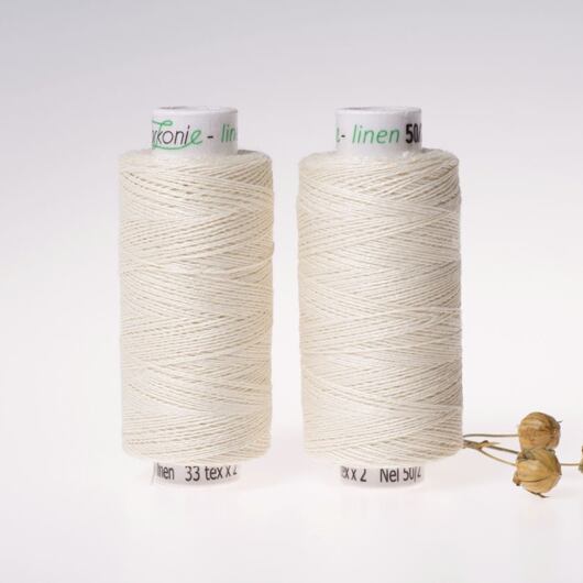 Medium linen thread, 33x2, 200m, cream