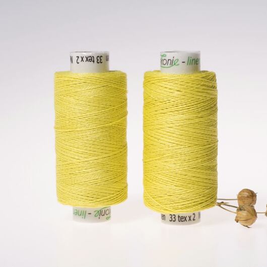Medium linen thread, 33x2, 200m, hot yellow