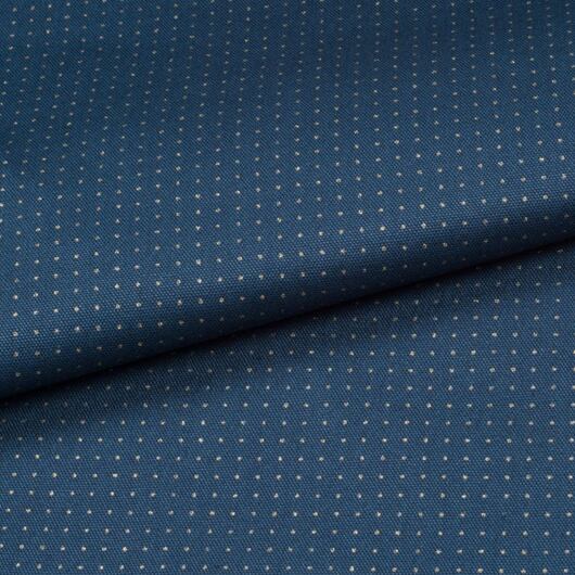 Cotton sashiko fabric with wash-out dot grid for hitomezashi, indigo blue