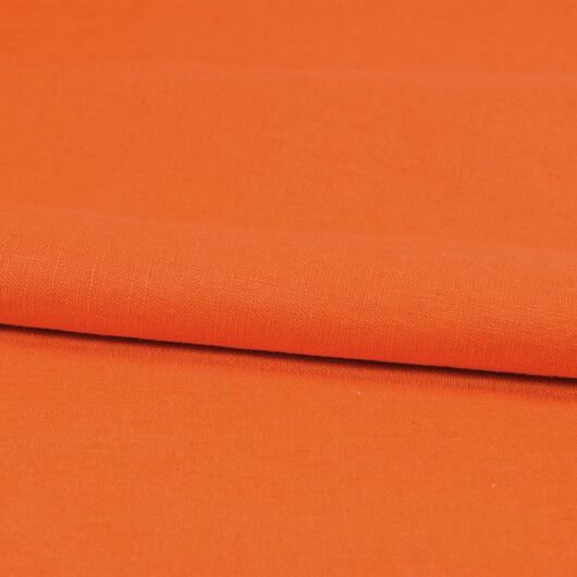 Orange linen fabric, 100% linen