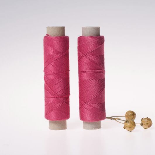 Fine linen thread, 20x3, 100m, dark pink