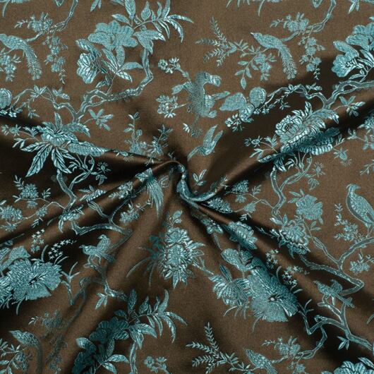 Japanese brocade, light blue and brown