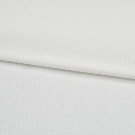 Linen cotton blend fabric, herringbone, white