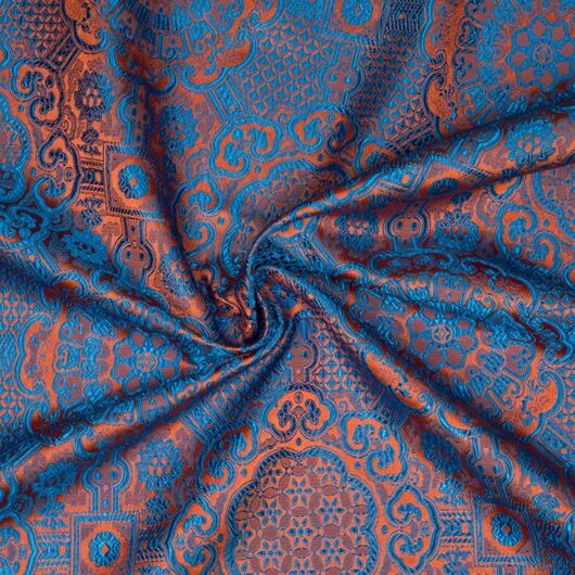 Brocade Ming, blue and orange