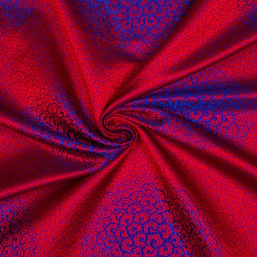 Brocade peony, blue and red