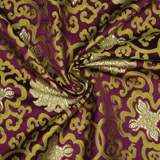 Brocade water lily, gold and plum
