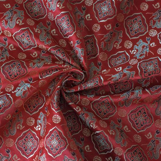 Dragon brocade, red