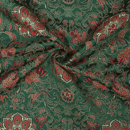 Brokat Chrysantheme, dark green