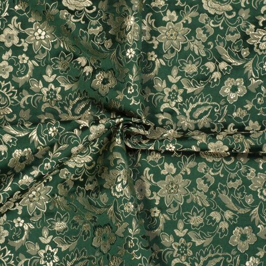 Brocade Tradition, dark green and gold