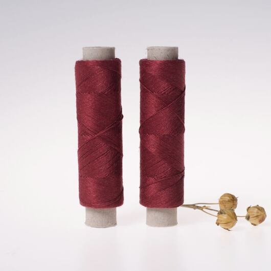 Fine linen thread, 20x3, 100m, burgundy