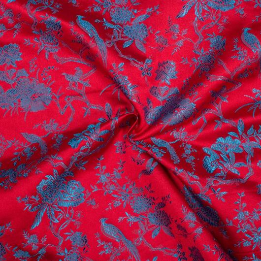 Japanese brocade, blue-red