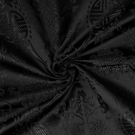Brocade fabric Qing, black