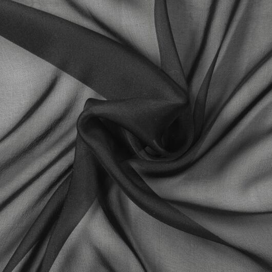 Black georgette silk fabric