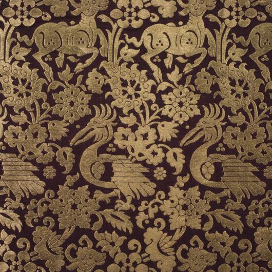 Burgundy and gold brocade fabric for medieval clothing from 100% silk © Sartor Bohemia