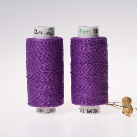 Medium linen thread, 33x2, 200m, violet