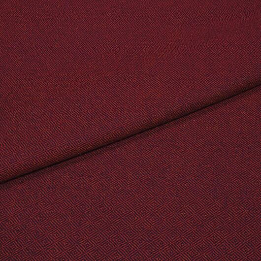 Diamond weave virgin wool, red and black