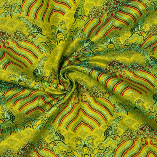 Brocade fabric heaven, yellow and green