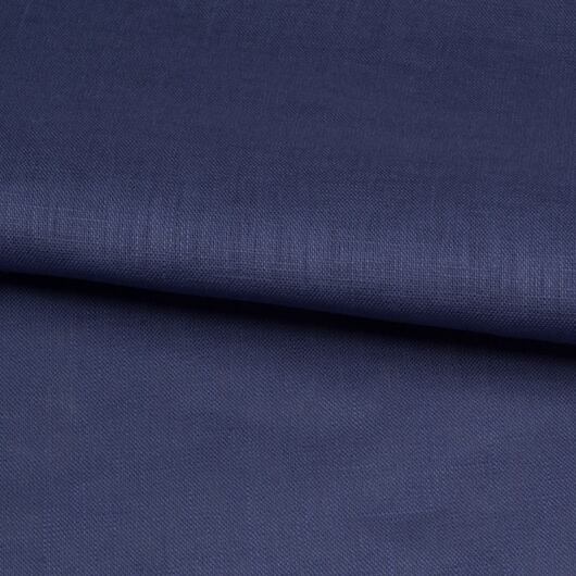 Fine linen fabric, 100% linen, dark blue