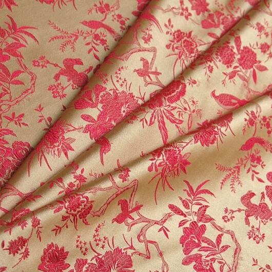 Japan Brocade, strawberry and beige