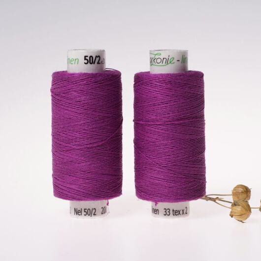 Medium linen thread, 33x2, 200m, fuchsia