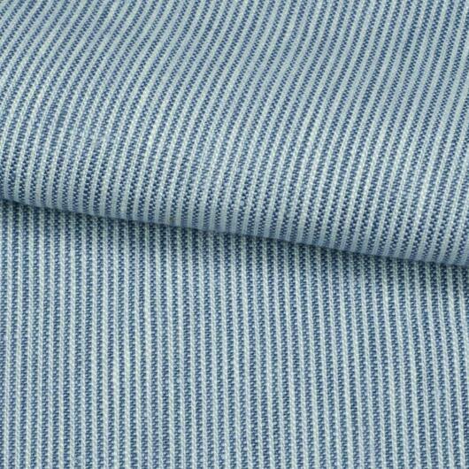 Lněné plátno, silné, proužkované, bílo-modré