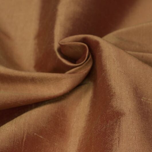 Hedvábný dupion, hladký, šanžánový, zlato-červený