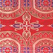 Red brocade fabric for medieval clothing in mulberry silk © Sartor Bohemia