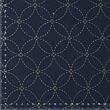 Sashiko fabric panel with eight patterns, indigo blue