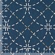 Cotton sashiko fabric with wash-out seven treasures pattern, indigo blue