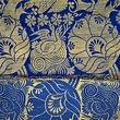 Blue and gold brocade fabric with gothic pattern from 100% silk © Sartor Bohemia