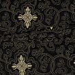 Brokát leknín, černo-zlatý