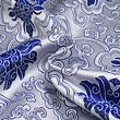 Brocade Water Lily, blue and silver