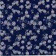 Floral brocade fabric, blue and white