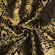 Black and gold brocade fabric for medieval clothing from 100% silk © Sartor Bohemia