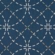 Cotton sashiko fabric with wash-out seven treasures pattern, indigo blue