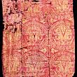 Red and gold brocade fabric for medieval clothing from 100% silk © Sartor Bohemia