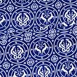 Block print fabric for medieval clothing from 100% linen © Sartor Bohemia