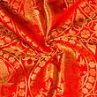 Red and gold brocade fabric for medieval clothing from 100% silk © Sartor Bohemia