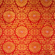 Red and gold brocade fabric for medieval clothing from 100% silk © Sartor Bohemia