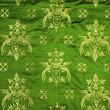 Green and gold brocade fabric for medieval clothing from 100% silk © Sartor Bohemia