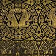 Black and gold brocade fabric for medieval clothing from 100% silk © Sartor Bohemia