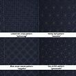 Sashiko fabric panel with eight patterns, indigo blue
