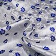 Brocade flowers, blue and silver