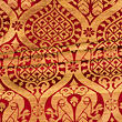 Red brocade fabric for medieval clothing from 100% silk © Sartor Bohemia