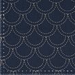 Sashiko fabric panel with eight patterns, indigo blue