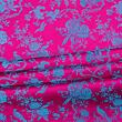 Japanese brocade, fuchsia and blue