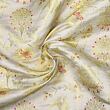 White and gold brocade fabric for medieval clothing from 100% silk © Sartor Bohemia