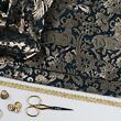 Blue and gold brocade fabric for medieval clothing from 100% silk © Sartor Bohemia