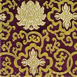 Brocade water lily, gold and plum